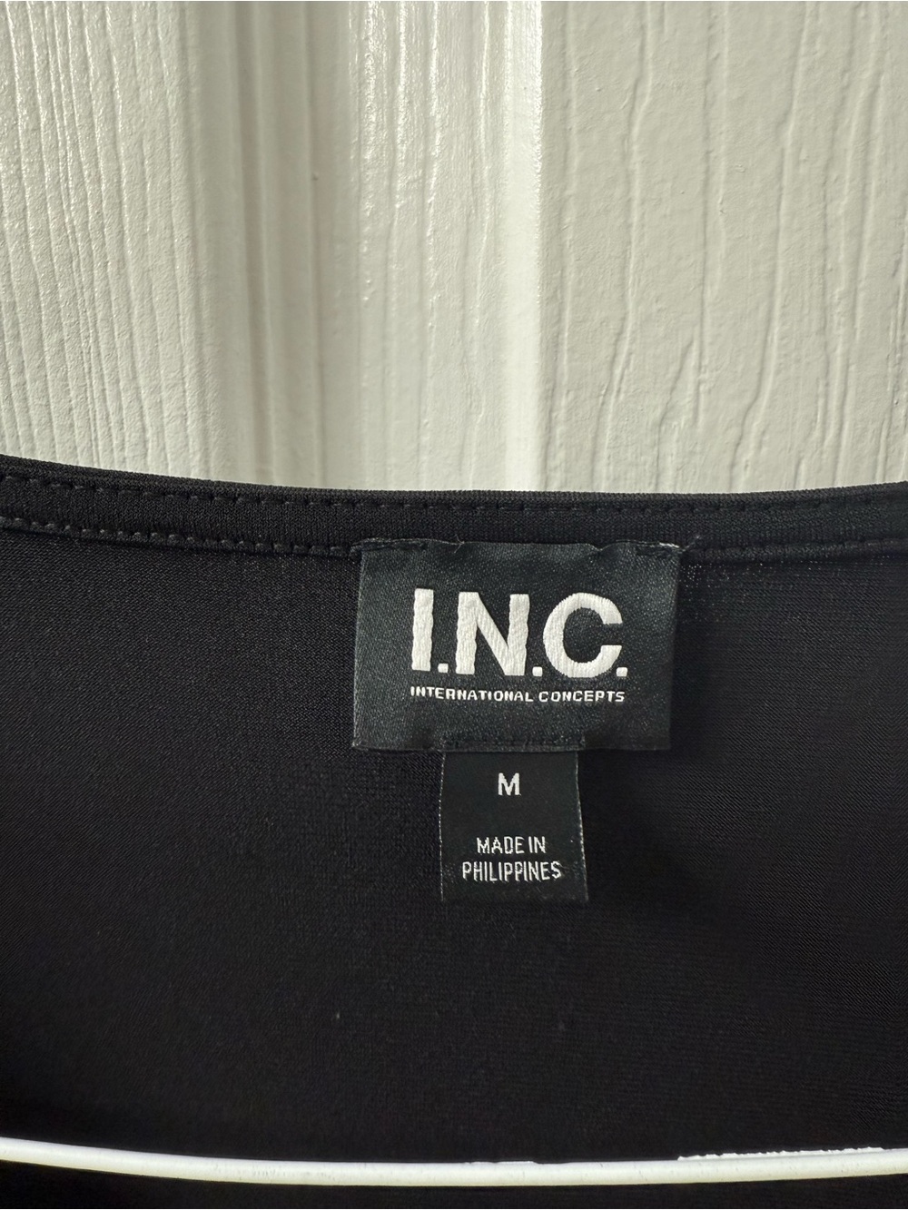 INC International Concepts Black V-Neck Long-Sleeve Top with Gold Stud Trim - Picture 4 of 4